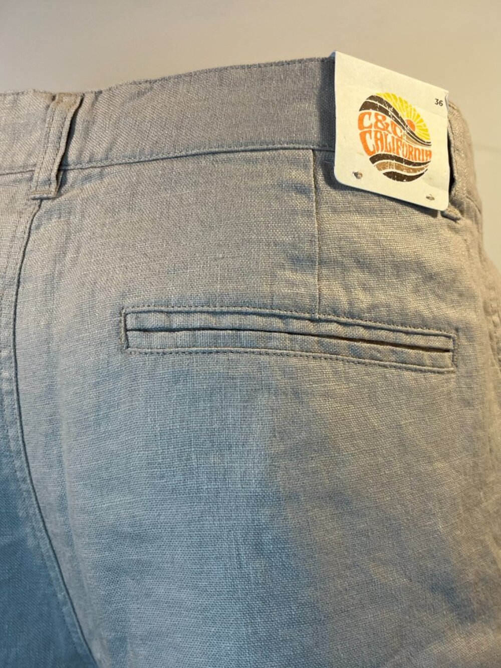 C&C California Men's 100% Linen Light Beige Cargo Shorts – NWT - Picture 4 of 7